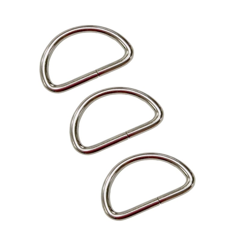 TSJ 50 Pack of Metal D Rings Heavy Duty 1 Inch D-rings for Sewing, Keychains, Belts and Dog Leash - Image 1